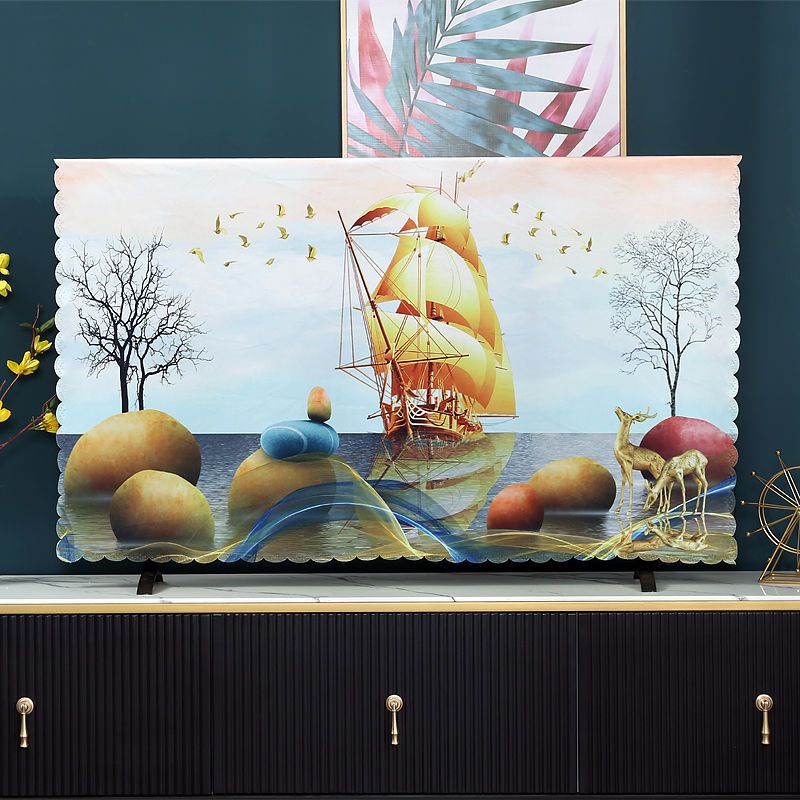 Hiện đại cảnh bắc âu Rèm tivi chống bụi, trang trí ti vi, decor tivi, rèm che tivi,rèm tivi ,tivi 22 24 28 32 37 40 42 43 45 47 48 49 50 55 60 65 70 75inch,tv LCD