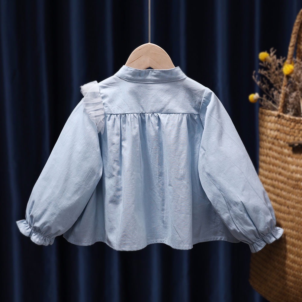 Áo Sơ Mi Tay Dài Phong Cách Phương Tây Thời Trang Xuân Thu 2023 Cho Bé Gái