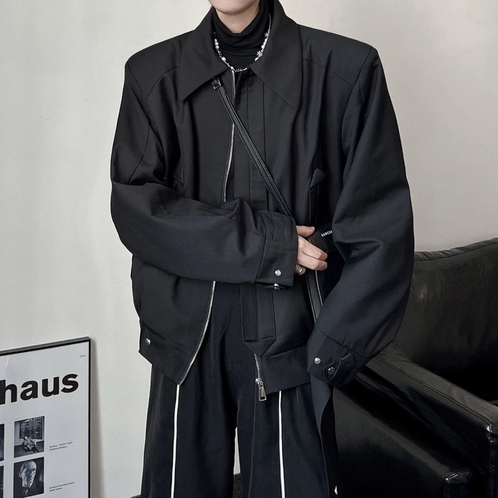 Áo Khoác Bóng Chày PAUL FITZGERALD Có Đệm Vai Dáng Ngắn Thời Trang Thu Đông Cho Nam