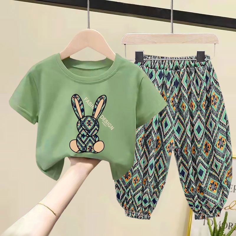 Bộ Áo Thun Cotton + Quần Short Thời Trang Mùa Hè 2023 Cho Bé