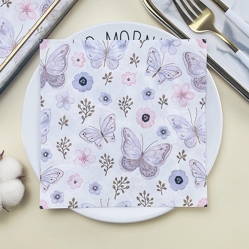 Set 20 Khăn Ăn Bằng Giấy In Họa Tiết Xương Rồng Trang Trí Sự Kiện &amp; Bữa Tiệc