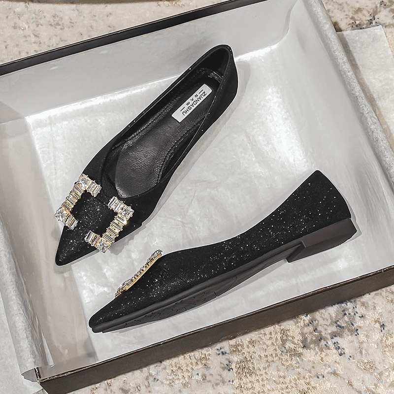 Giày Búp Bê Mũi Nhọn Gót Thấp Mẫu Mới 2023 Size 33-46 Thời Trang Cho Nữ