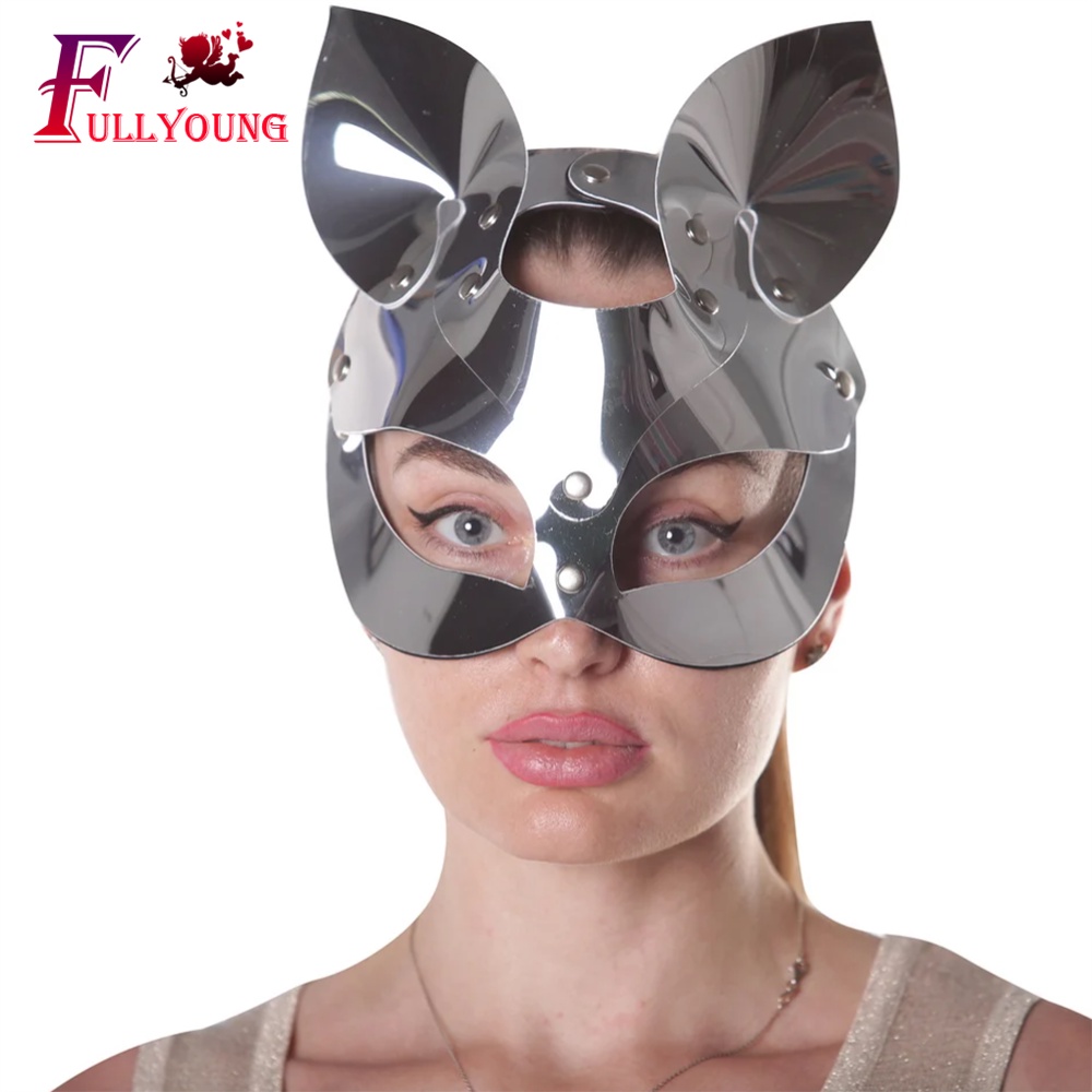 Mặt Nạ Da Hóa Trang Mèo Đeo Mắt Độc Đáo