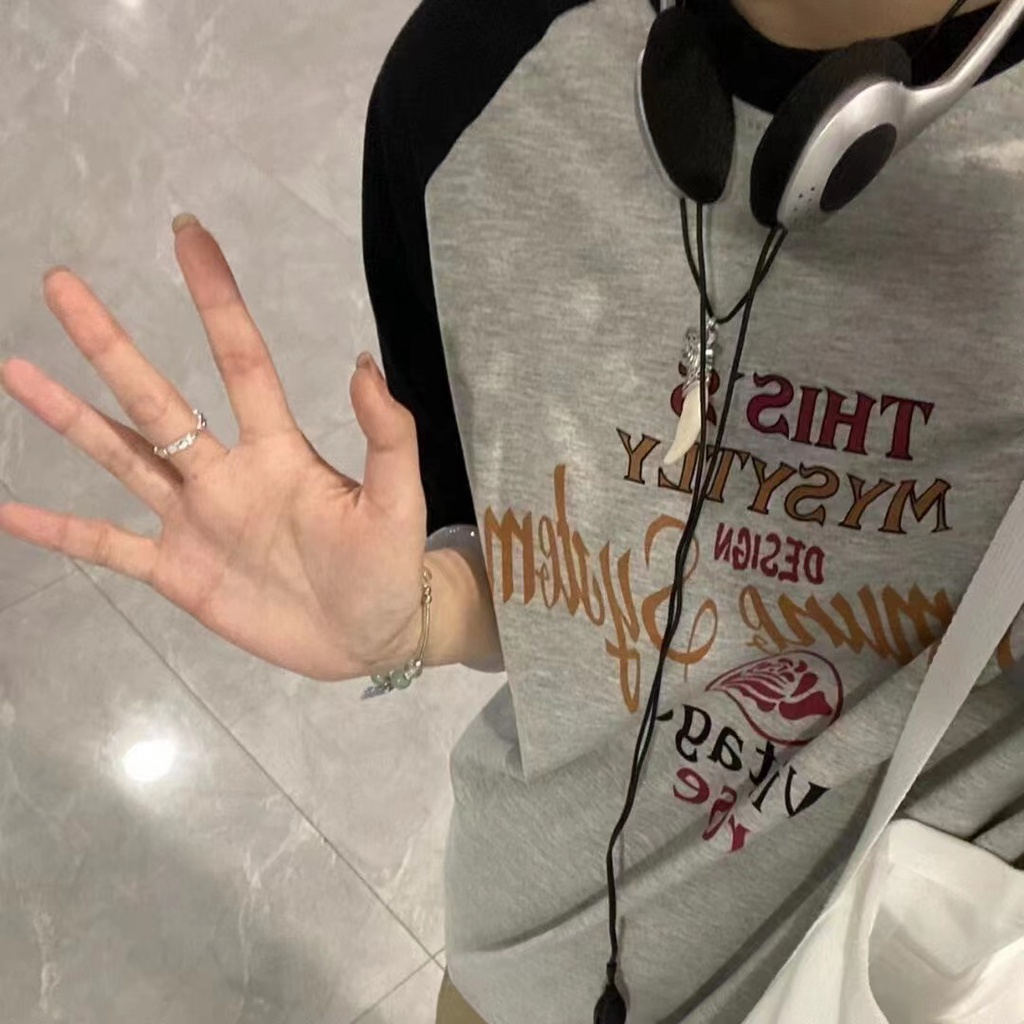 Ethelgirl Áo Thun Tay Ngắn Dáng Rộng In Họa Tiết Bảng Điều Khiển Phong Cách Hàn Quốc Cổ Điển Thời Trang Cho