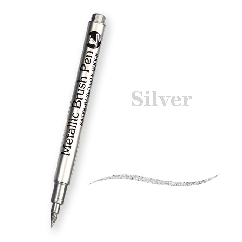 Bút Lông Kim Loại Màu Vàng / Bạc Vẽ Tranh Graffiti Chống Thấm Nước