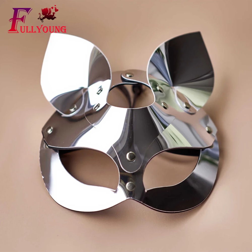 Mặt Nạ Da Hóa Trang Mèo Đeo Mắt Độc Đáo