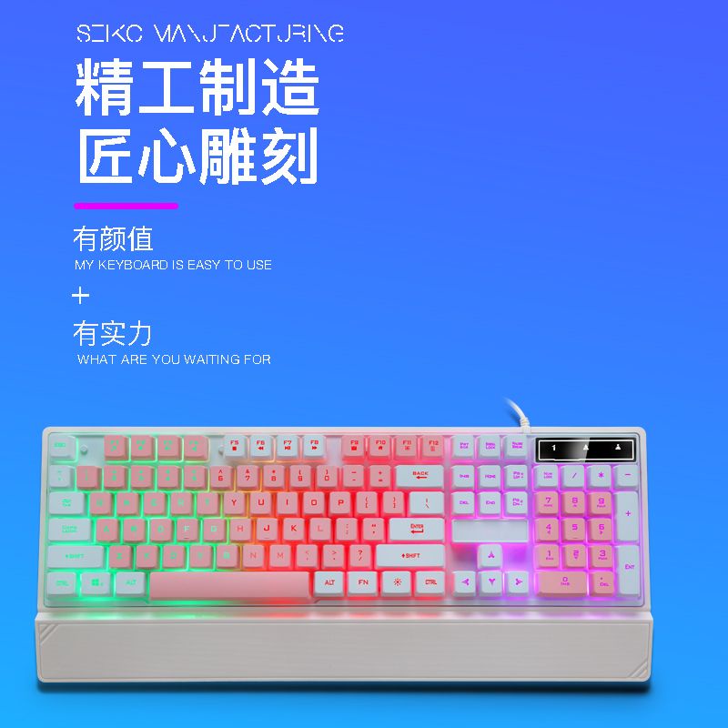 Bàn Phím K6 Có Dây USB Và Đèn Nền Nhiều Màu Sắc Dành Cho Chơi Game Văn Phòng