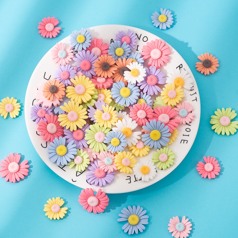 Set 10 Hộp gel Resin Hình Hoa Cúc diy Trang Trí Điện Thoại / Đồ Trang Sức