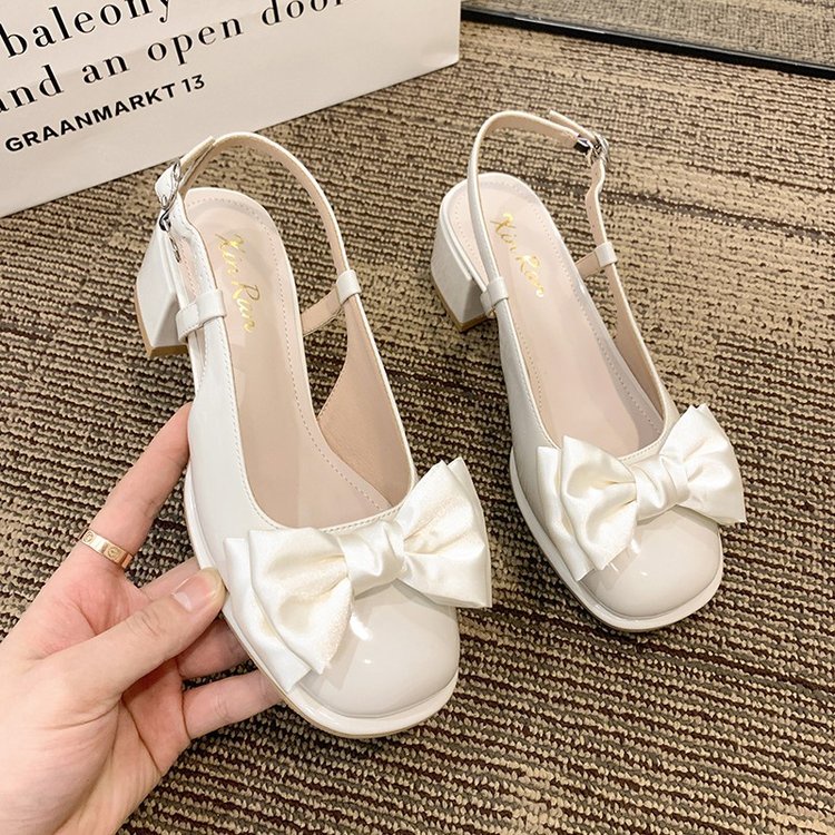 Giày Búp Bê Gót Thấp Mũi Tròn Đính Nơ Xinh Xắn Cho Nữ