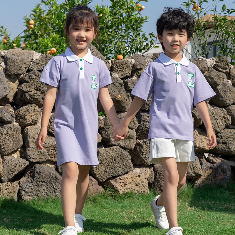 Áo Thun Gia Đình Màu Tím Tím Có Cổ Thời Trang