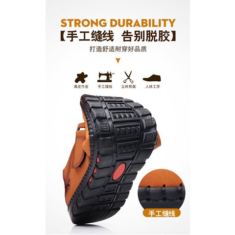 Xăng đan Da Đế Mềm Chống Trượt Thoáng Khí Dành Cho Nam