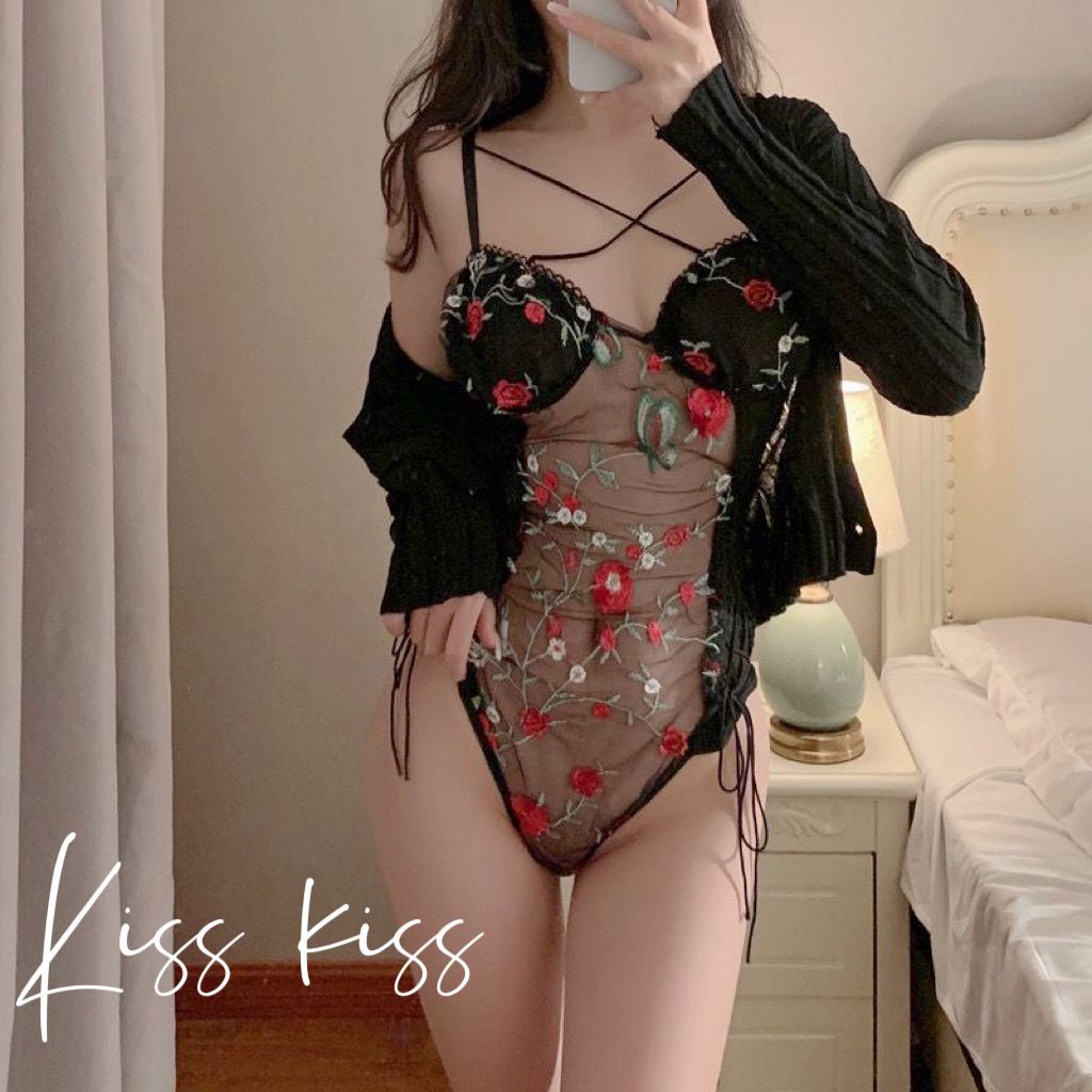 Y2k Jumpsuit Vẻ Đẹp: Rắn Bọ Cạp Siêu Thơ Công Nghiệp Hai Dây Phối Ren Hoa Mặc Ngoài