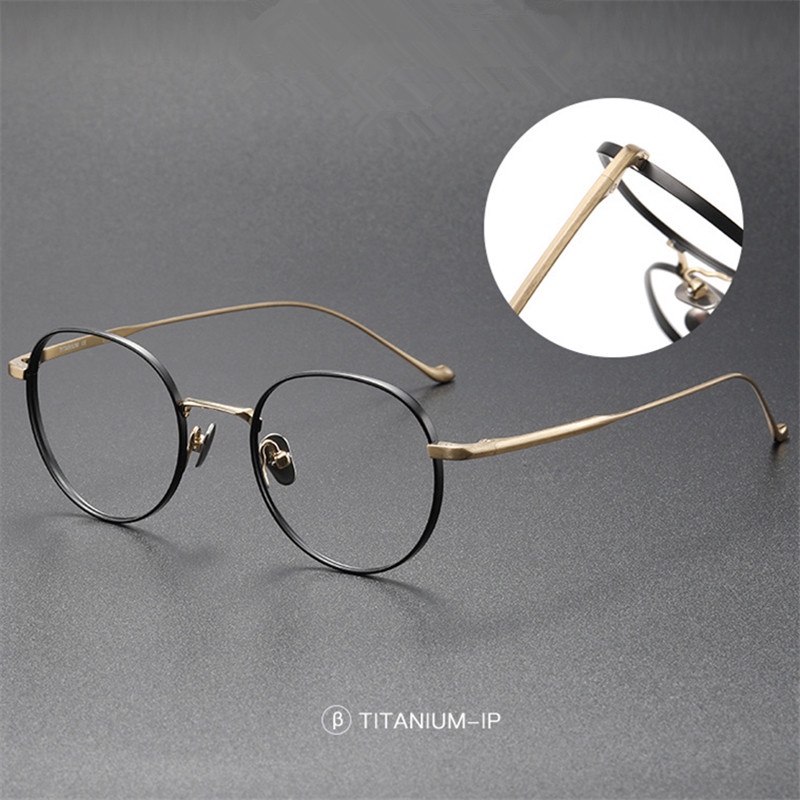 Mắt Kính Gọng Tròn Bằng Titan Thời Trang Dành Cho Cả Nam Và Nữ