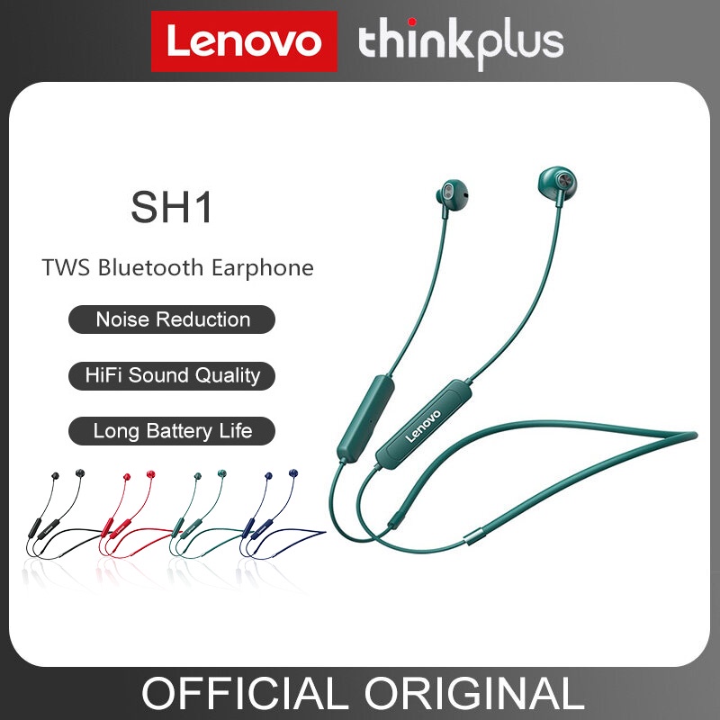 Tai Nghe Thể Thao Không Dây Bluetooth 5.0 Đeo Cổ Chống Nước IPX5 Có Mic Cho Lenovo SH1