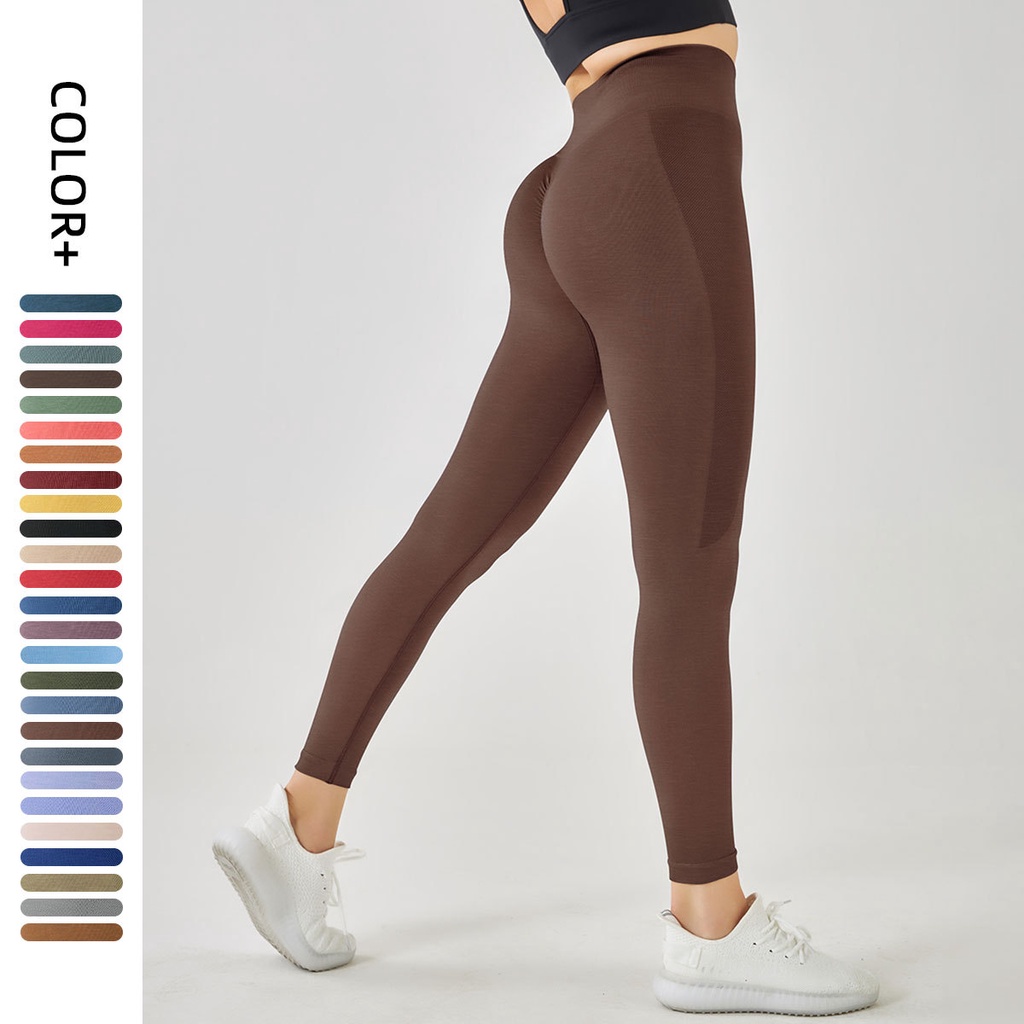 Quần Legging Không Đường May Màu Trơn Để Tập Yoga Tiện Dụng