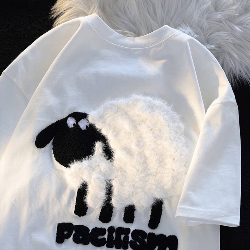 Áo Thun Tay Ngắn 100% cotton Hàng Mới 200g + Khăn Thêu Họa Tiết Cho Nữ