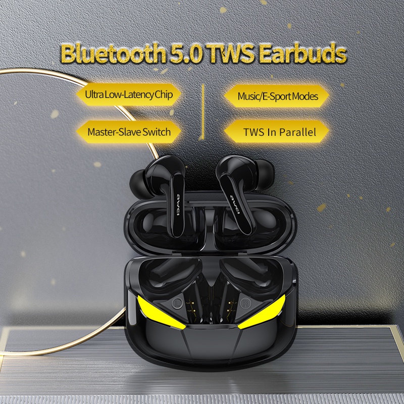 Tai Nghe Nhét Tai Bluetooth 5.3 Không Dây Awei T35 TWS Có Micro Âm Thanh HiFi Chống Nước IPX5 Và Phụ Kiện