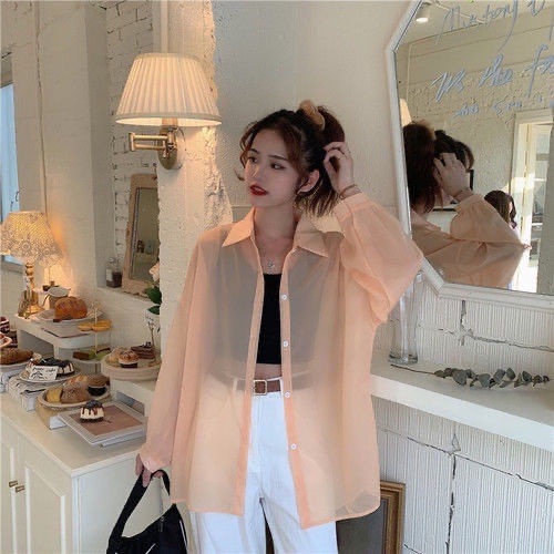 Áo Khoác chiffon Mỏng Chống Nắng Thời Trang Hàn Quốc Cho Nữ Sự Bảo Vệ áo xuyên thấu | BigBuy360 - bigbuy360.vn