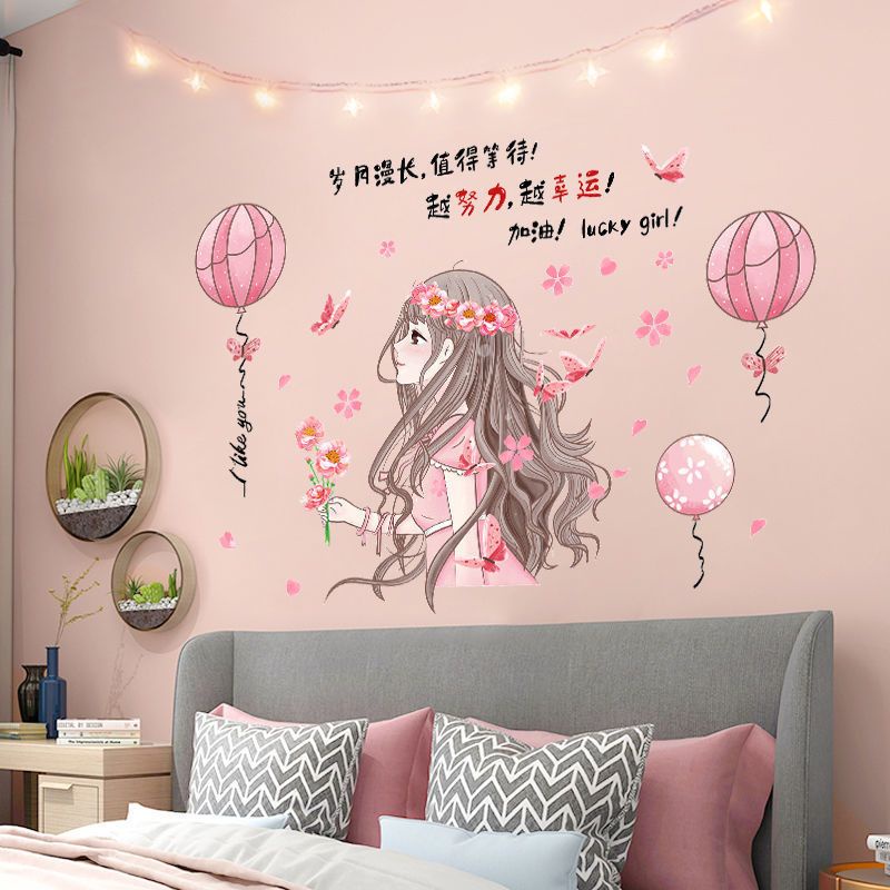 Miếng Dán Tường Tự Dính Trang Trí Phông Nền Phòng Ngủ Cho Bé Gái dán decor phòng