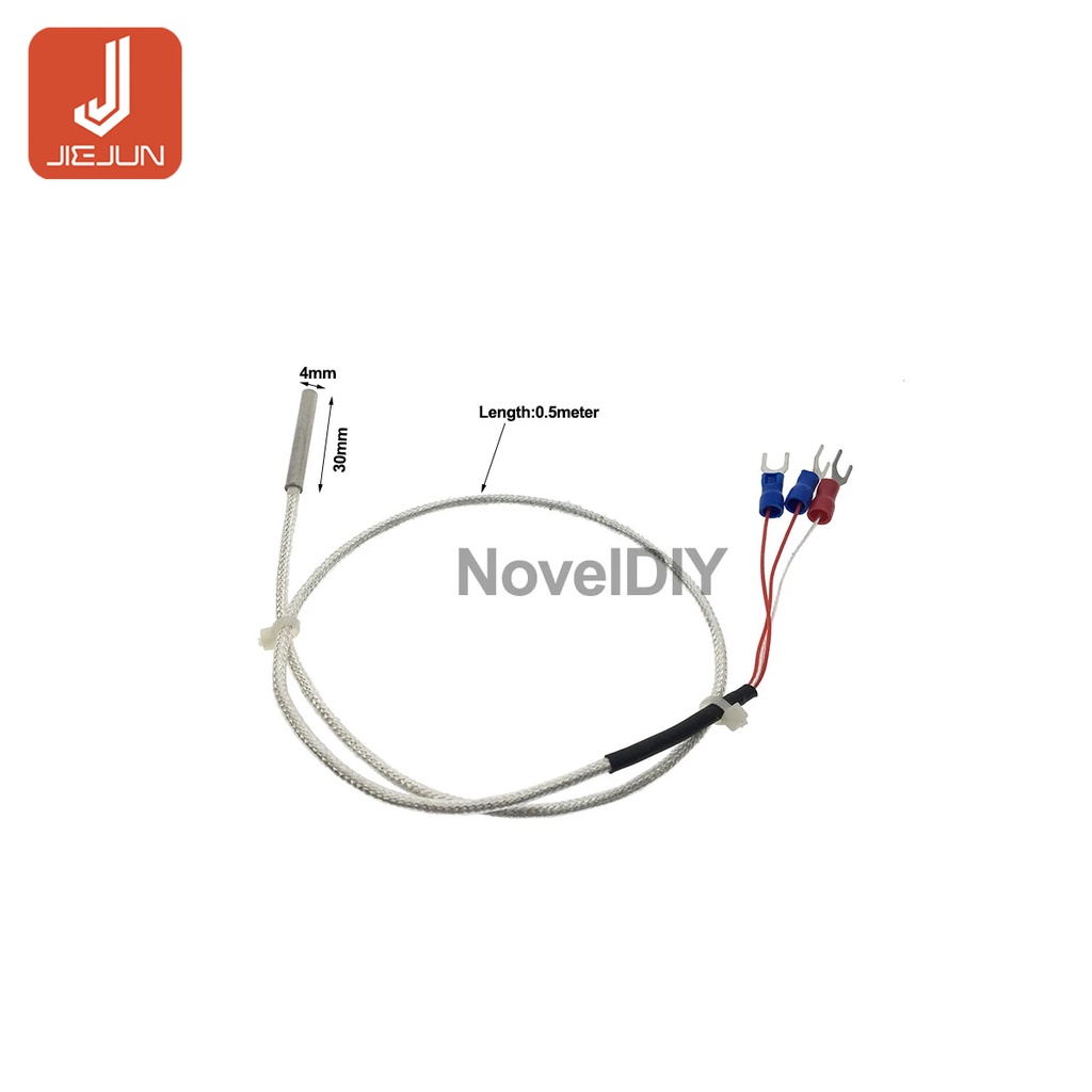 Dây Cáp Cảm Biến Nhiệt Độ RTD PT100 2B Bằng Thép Không Gỉ 0.5M 3 Dây