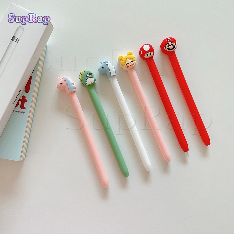 Nắp Đậy Bút Cảm Ứng Máy Tính Bảng Bằng Silicon Mềm Họa Tiết Hoạt Hình Dễ Thương Cho Apple Pencil 2 / 1 Gen