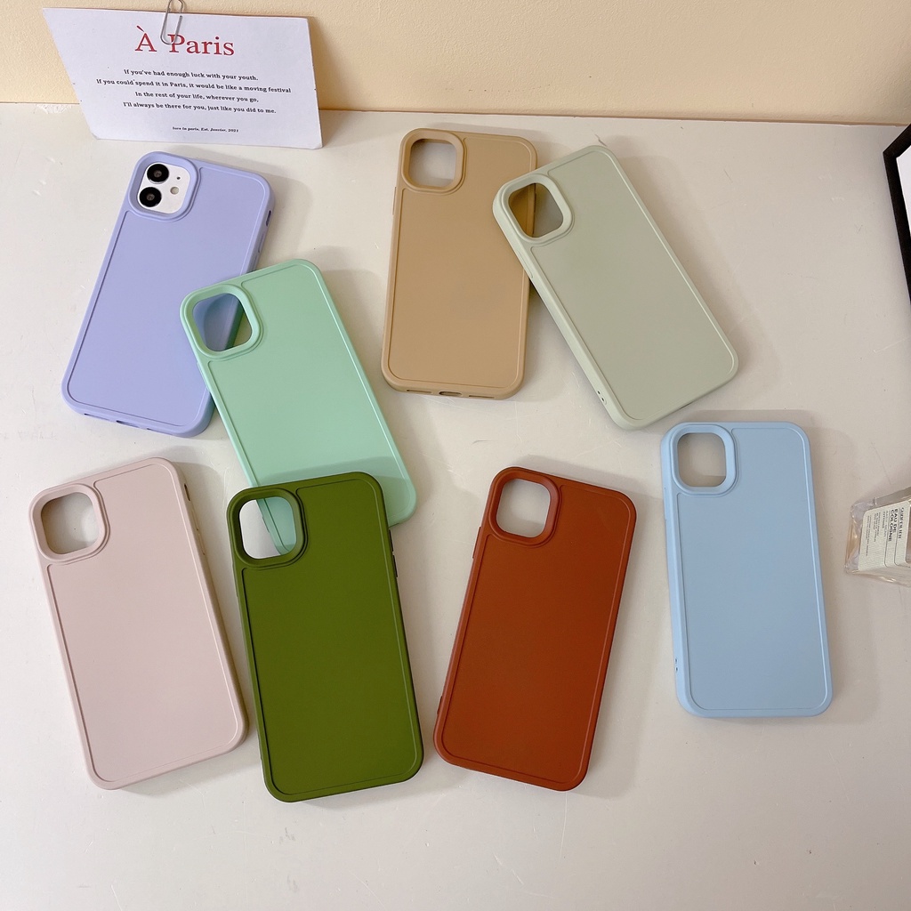 Ốp Điện Thoại TPU Dẻo Màu Trơn Thiết Kế Đơn Giản Thời Trang Cho iPhone 14 13 12 11 Pro Max XS XR 7 8 Plus