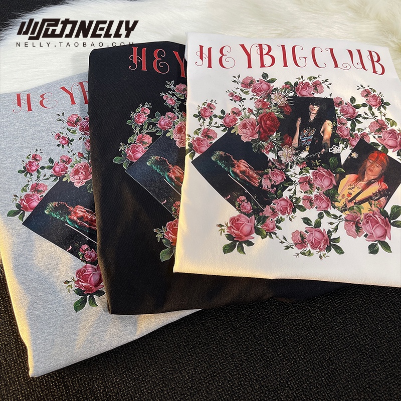 Áo thun Nelly ngắn tay in hình "HEYBIG CLUB" áo phông