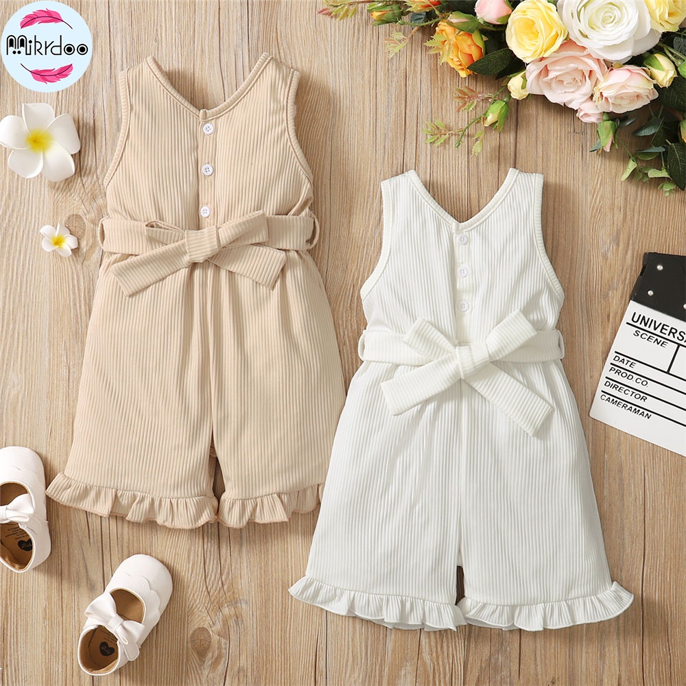 Áo liền quần MIKRDOO 2 dây màu macaron đáng yêu thời trang hè cho bé 1-5 tuổi