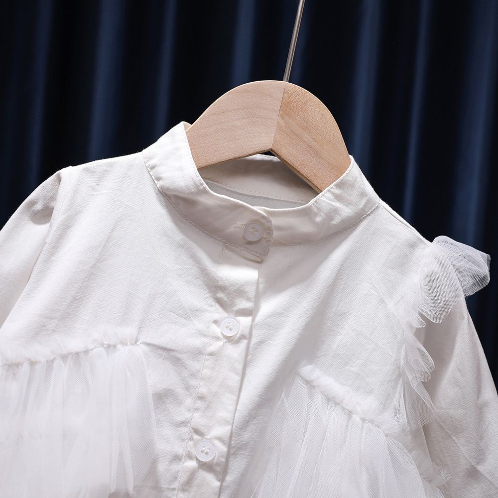 Áo Sơ Mi Tay Dài Phong Cách Phương Tây Thời Trang Xuân Thu 2023 Cho Bé Gái