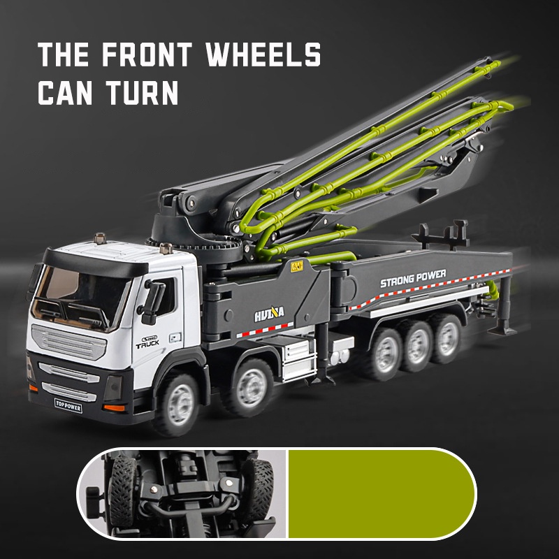 Mô Hình Xe Tải Bơm Bê Tông Bằng Hợp Kim Tỉ Lệ 1: 50