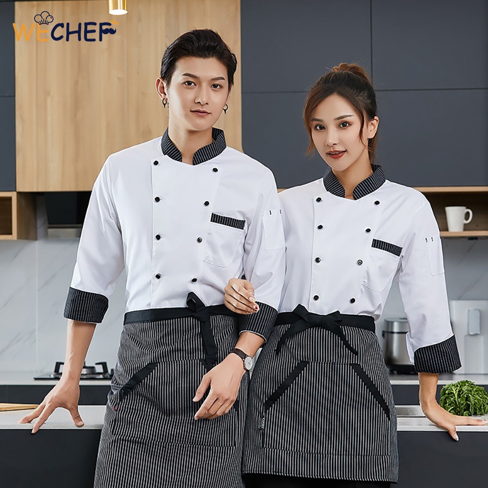 Áo Đầu Bếp Dài Tay Chuyên Nghiệp Dành Cho Nam Và Nữ