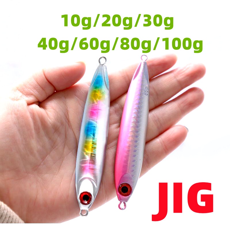 Mồi Câu Cá Giả Bằng Kim Loại Mắt 3D Trọng Lượng 10g-100g