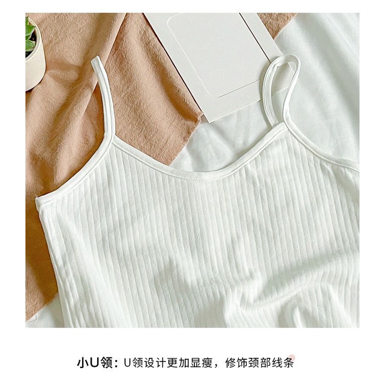 Áo Hai Dây Chất Liệu Cotton Màu Trơn Size Lớn Thời Trang Mùa Hè Cho Nữ Màu Sắc