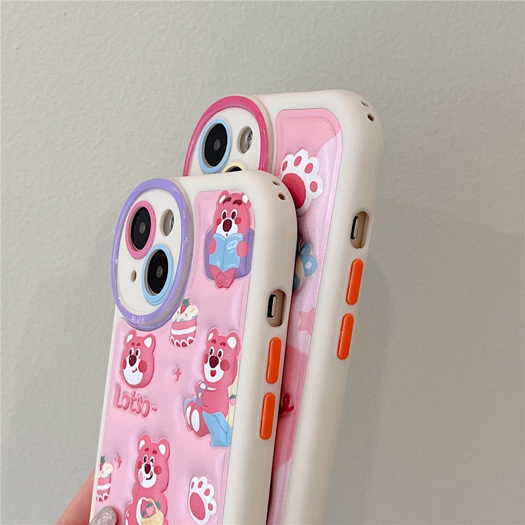 Ốp Điện Thoại Da Viền TPU Dẻo In Họa Tiết Hoạt Hình Dễ Thương Cho iphone 14 Pro Max 13 Pro Max 12 Pro Max