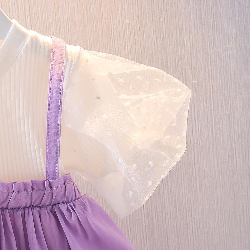 Đầm Công Chúa Mùa Hè Bằng Cotton Tay Cộc Phồng Dễ Thương Thời Trang Cho Bé Gái 0-3 Tuổi