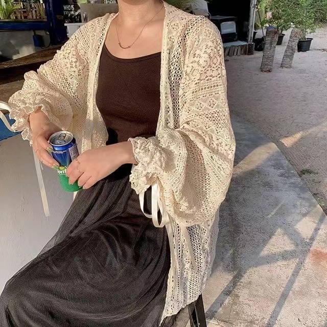 Áo Khoác Cardigan Màu Trơn Phong Cách Boho Hàn Quốc Hàng Mới