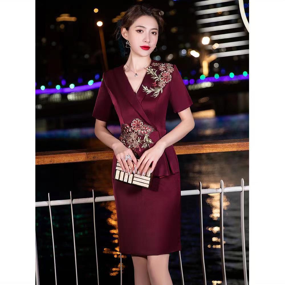Đầm Cưới Tay Ngắn Thêu Hoa Thời Trang Cao Cấp Sang Trọng Cho Nữ