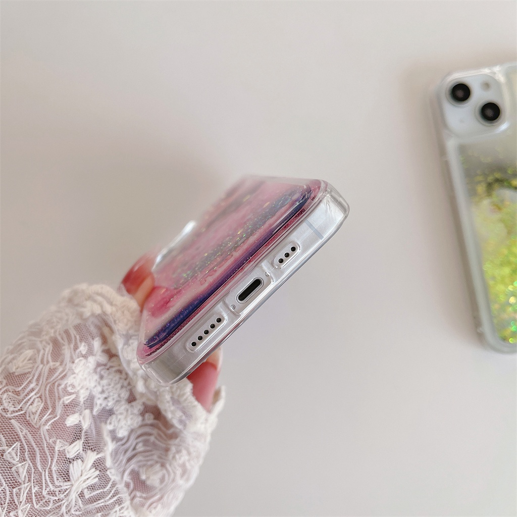 Ốp Điện Thoại Cát Chảy Phát Quang Hình Thỏ Cho iPhone 11 12 13ProMax 14Promax