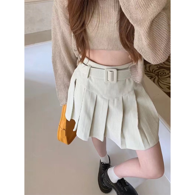 NUZIRO Đầm Nhung Kẻ Dáng Chữ A Eo Cao Dáng Rộng Phong Cách Vintage Thời Trang Dành Cho Nữ