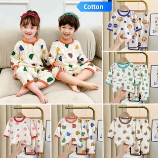 Bộ Đồ Ngủ Bằng Cotton Tay Ngắn Thời Trang Mùa Hè Dễ Thương Cho Bé
