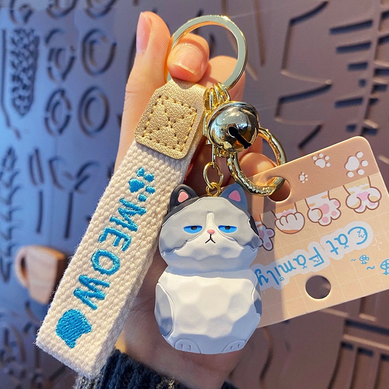 Móc Khóa Nhựa Hình Mèo Dễ Thương
