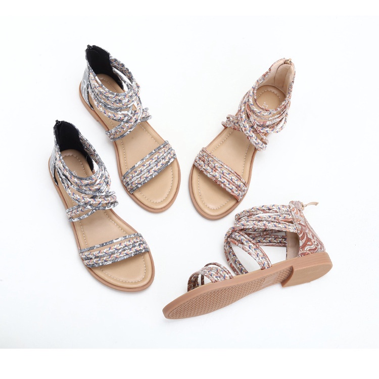 Giày Sandal Dây Đan Chéo Phong Cách Bohemian Thời Trang Đi Biển Cho Nữ 770-90