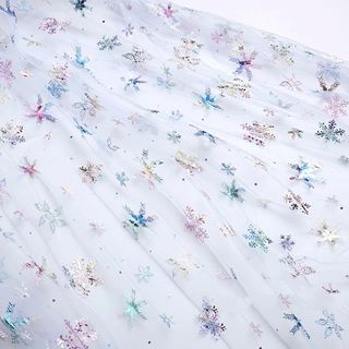 Vải Lưới Họa Tiết Bông Tuyết Làm Trang Sức 1 yard