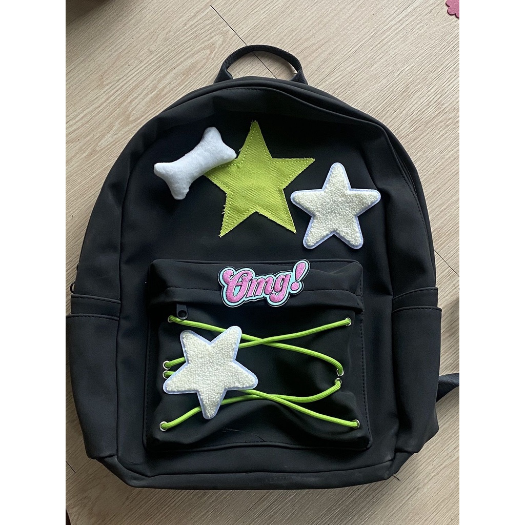 Ba Lô Đeo Vai Yabi Sức Chứa Lớn Hình Ngôi Sao Màu Hồng / Xanh Lá Có Dây Đeo Mới Ngọt Ngào Và Ngọt Ngào Cho Bé Gái Yabi