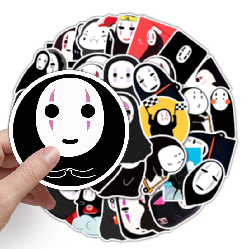 Bộ 50 Miếng Dán Trang Trí Xe Hơi / Nhà Cửa Hình Vô Diện Hoạt Hình Vui Nhộn Chống Thấm Nước DIY