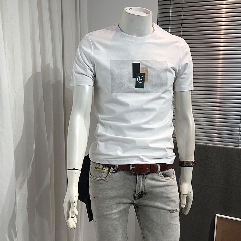 Áo nam Tay Ngắn Cổ Tròn IN Chữ cultivate One 'S Cá Tính