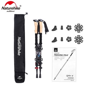 Bộ 2 Gậy Leo Núi Naturehike Bằng Sợi Carbon Gọn Nhẹ Có Thể Gấp Gọn