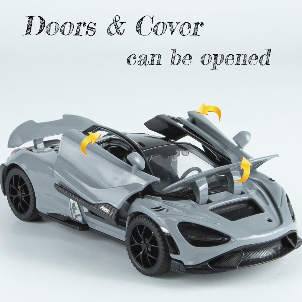Mô Hình Xe Hơi Thể Thao Mclaren 765LT Bằng Hợp Kim Kẽm Với Tỷ Lệ 1 / 32