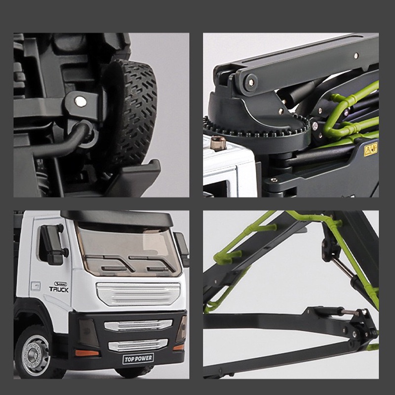 Mô Hình Xe Tải Bơm Bê Tông Bằng Hợp Kim Tỉ Lệ 1: 50