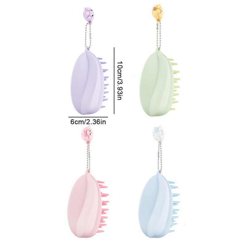 Lược Silicone Mát Xa Da Đầu Khô Và Ướt Thoải Mái Phong Cách Nhật Bản